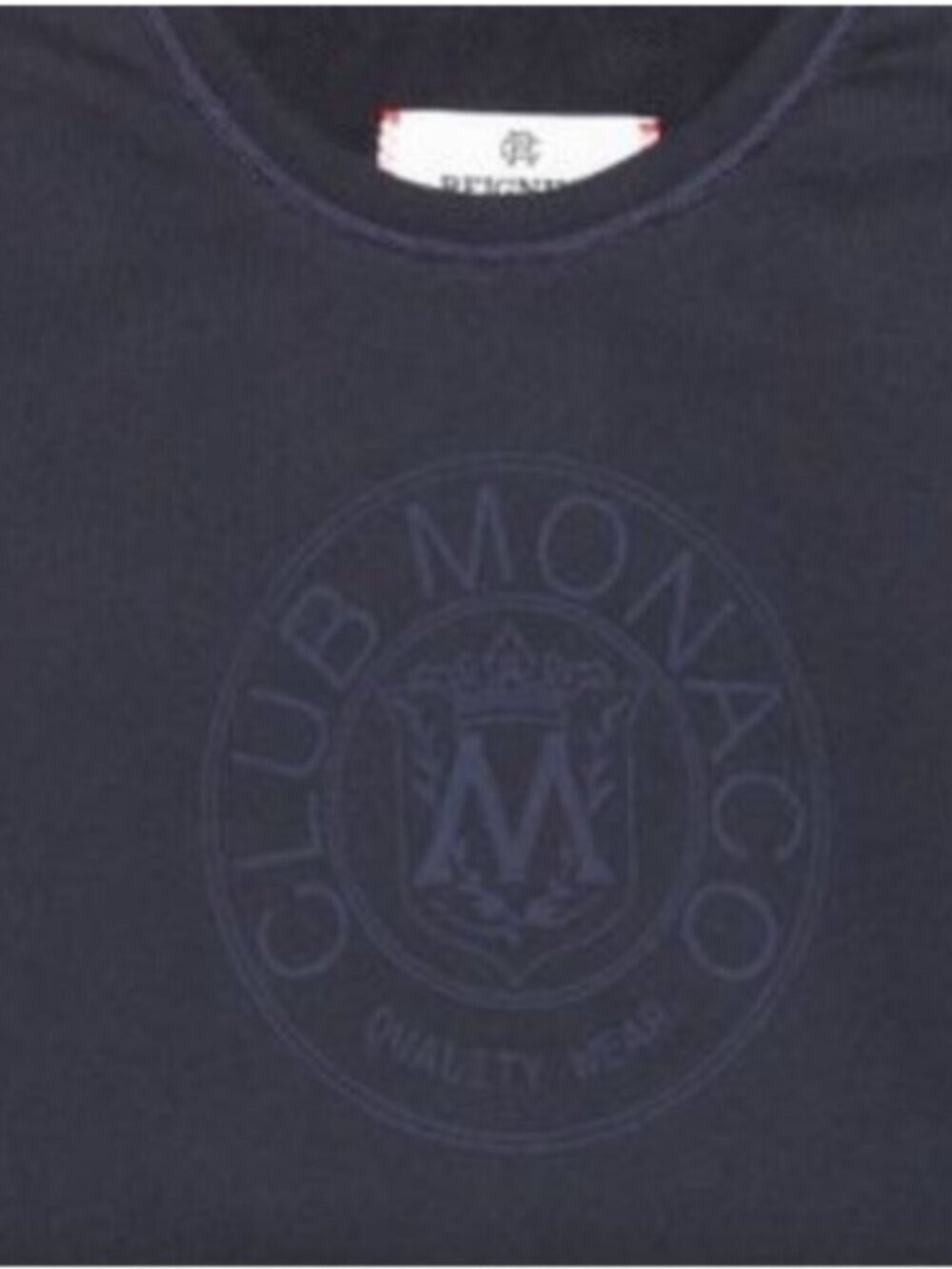Club Monaco x Reigning Champ Classic Crest Logo Sweatshirt Terry Fleece Navy S